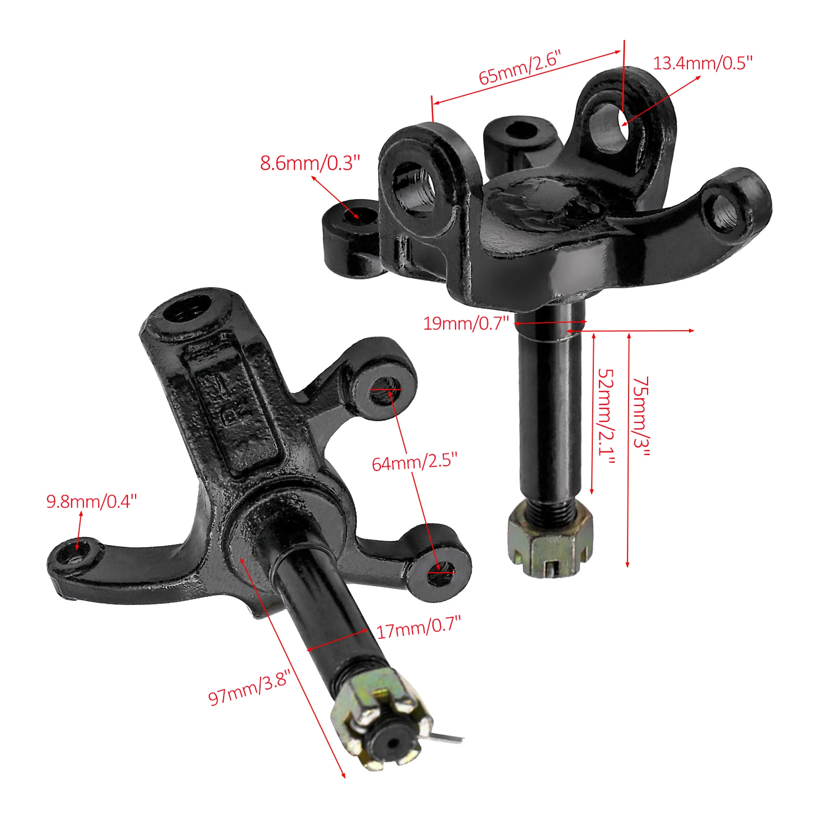 Go Kart Quad ATV Modified Steering Strut Knuckle Spindle Suitable for 70cc 110cc 125cc Dirt Bike Drift Racing UTV Quad Bike