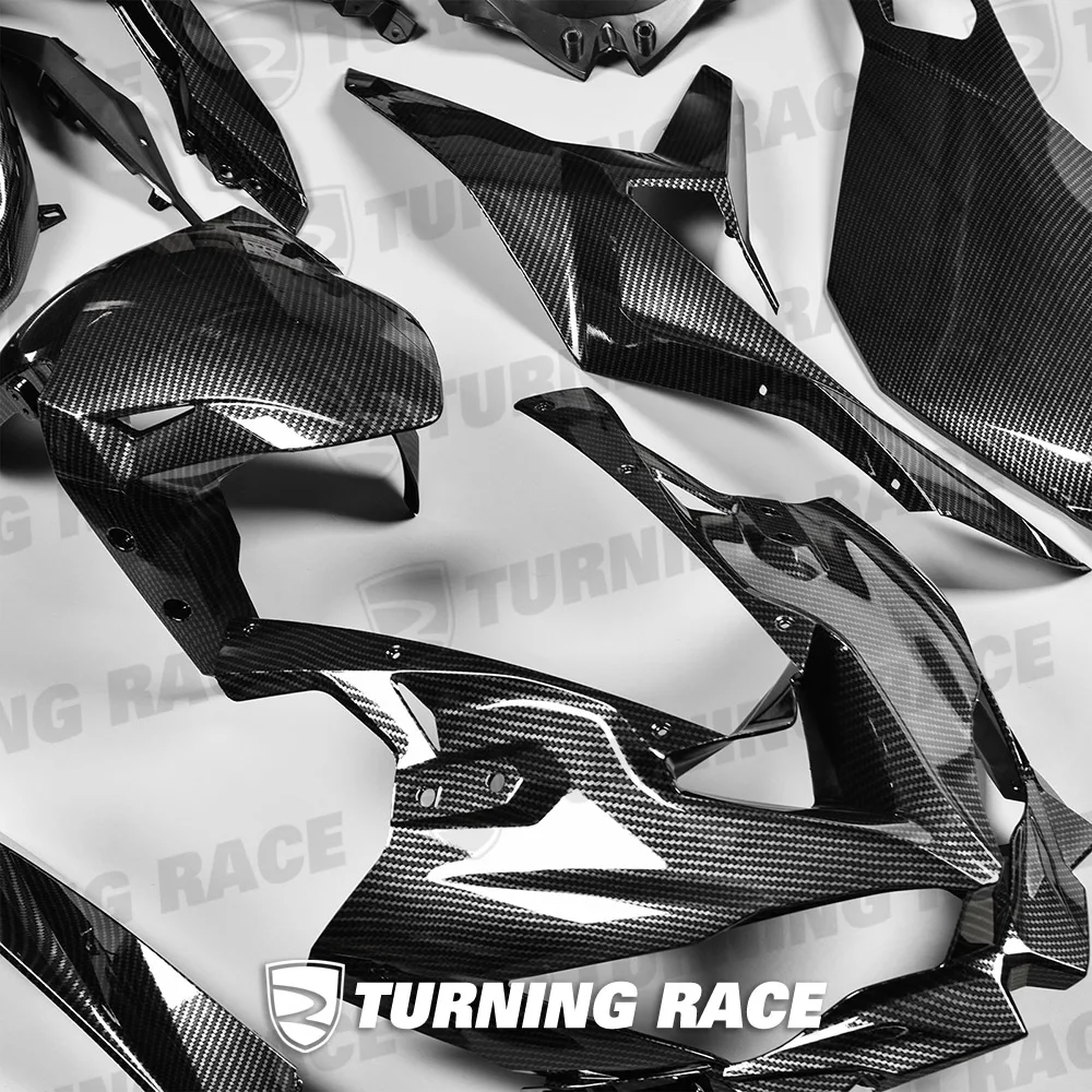 ZX25R Carbon Fiber Look Full Fairing Set For Kawasaki ZX-25R ZX-4R Injection Bodywork Tail Side Panel Nose Frame Cowl Mudguard