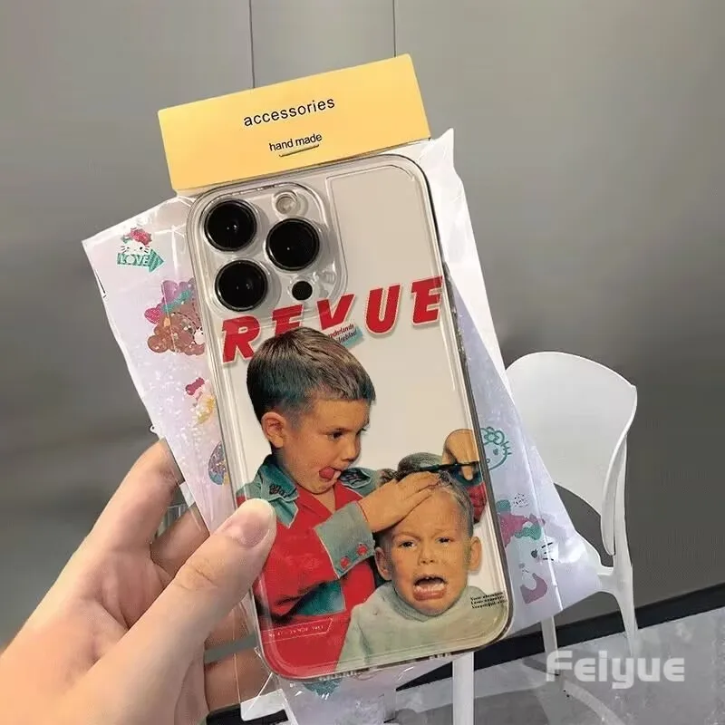 Funny Boy Phone Case For iPhone 16e 16 15 14 13 12 11 Mini Pro Max X XR XSMax 7 8 Plus Transparent Soft TPU Back Cover