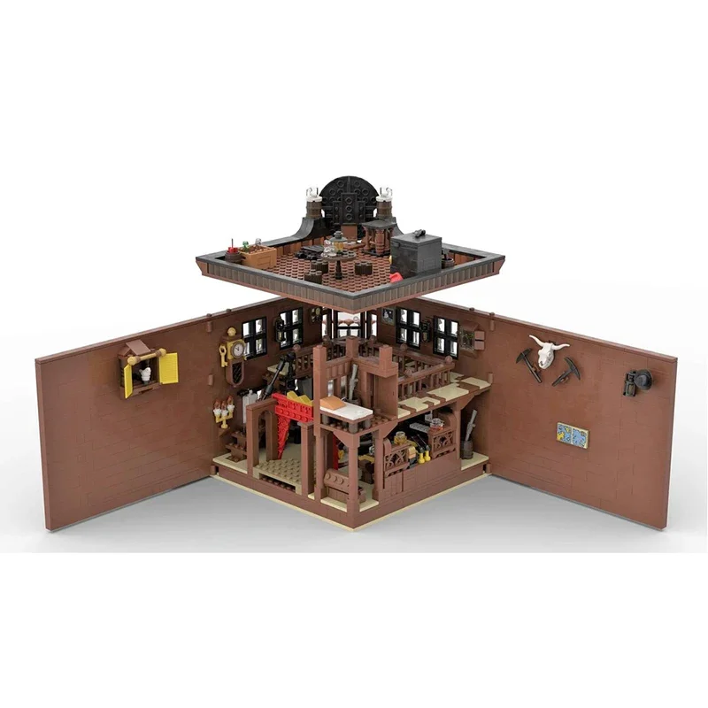 Moc Building Bricks Western Saloon Technology Modular Block Modular City Building Model Christmas DIY Toy Holiday Gifts