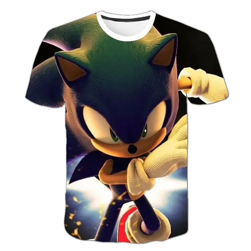T-shirt manches courtes à séchage rapide, imprimé en 3D, Sonic The Hedgehog, pour adolescents et garçons, été 2025