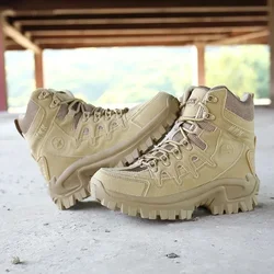 Men's Military Tactical Boots Army Boots Men Side Zipper Military Boots Men Anti-Slip Ankle Boots Work Safety Shoes Hiking Shoes