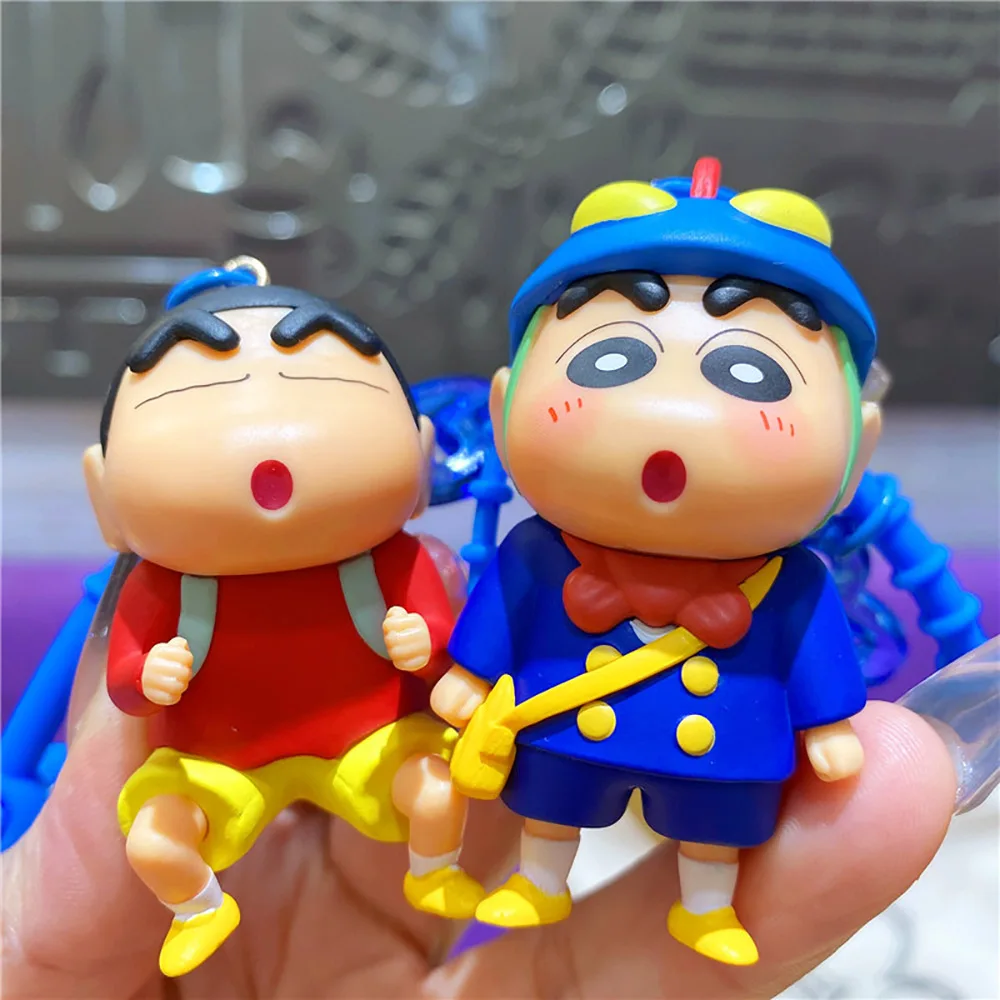 かわいいクレヨンしんちゃんアニメフィギュアキーホルダーかわいいおもちゃモデル人形キーリングファッション装飾品友人へのクリスマスプレゼント