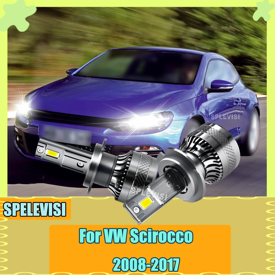 

2x H7 LED Headlight Bulb Main/Dipped Beam 200W High-Intensity For Volkswagen VW Scirocco 2008-2011 2012 2013 2014 2015 2016 2017