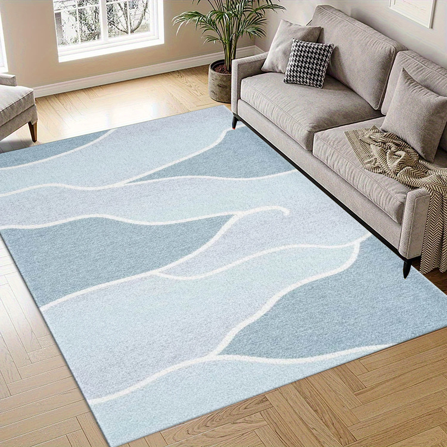 Modern Curved Line Carpet Floo - đánh giá và giá Printed Rug Abstract