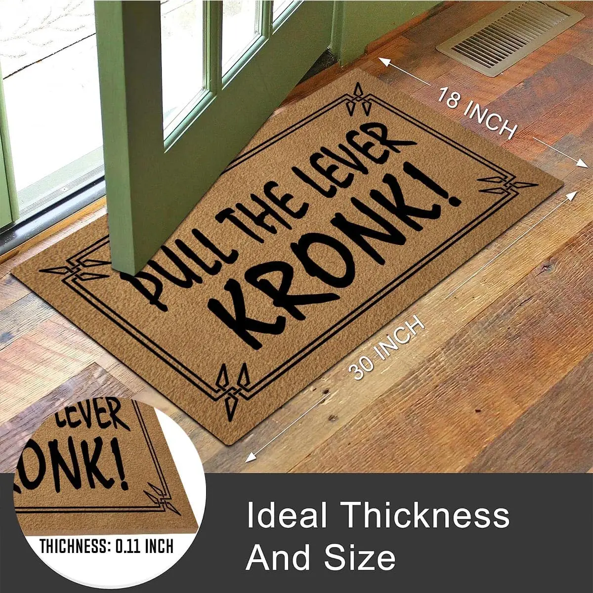 Pull The Lever Kronk Doormat Rubber Non-Slip Funny Mats for Entryway Door Mat Indoor Floor Kitchen Rugs and Mats Novelty Gift