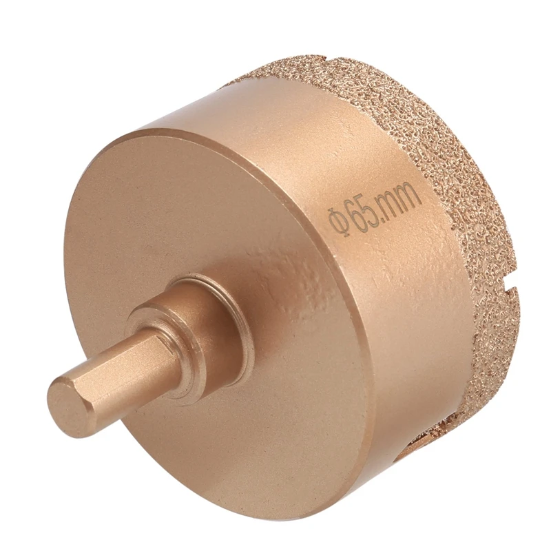 O diamante soldou a broca seca do núcleo, furo viu, acessórios do cortador, viu o corte, mármore, vidro, granito, porcelana, telha, 65mm, 1Pc