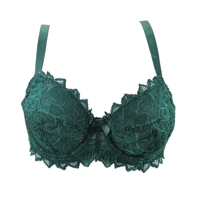 Soft Lace Ultra-thin Large Cup Stick On Bra With Steel Plus Size Underwear 75 80 85 90 B C D E F G Brassiere Femme Woman Clothes