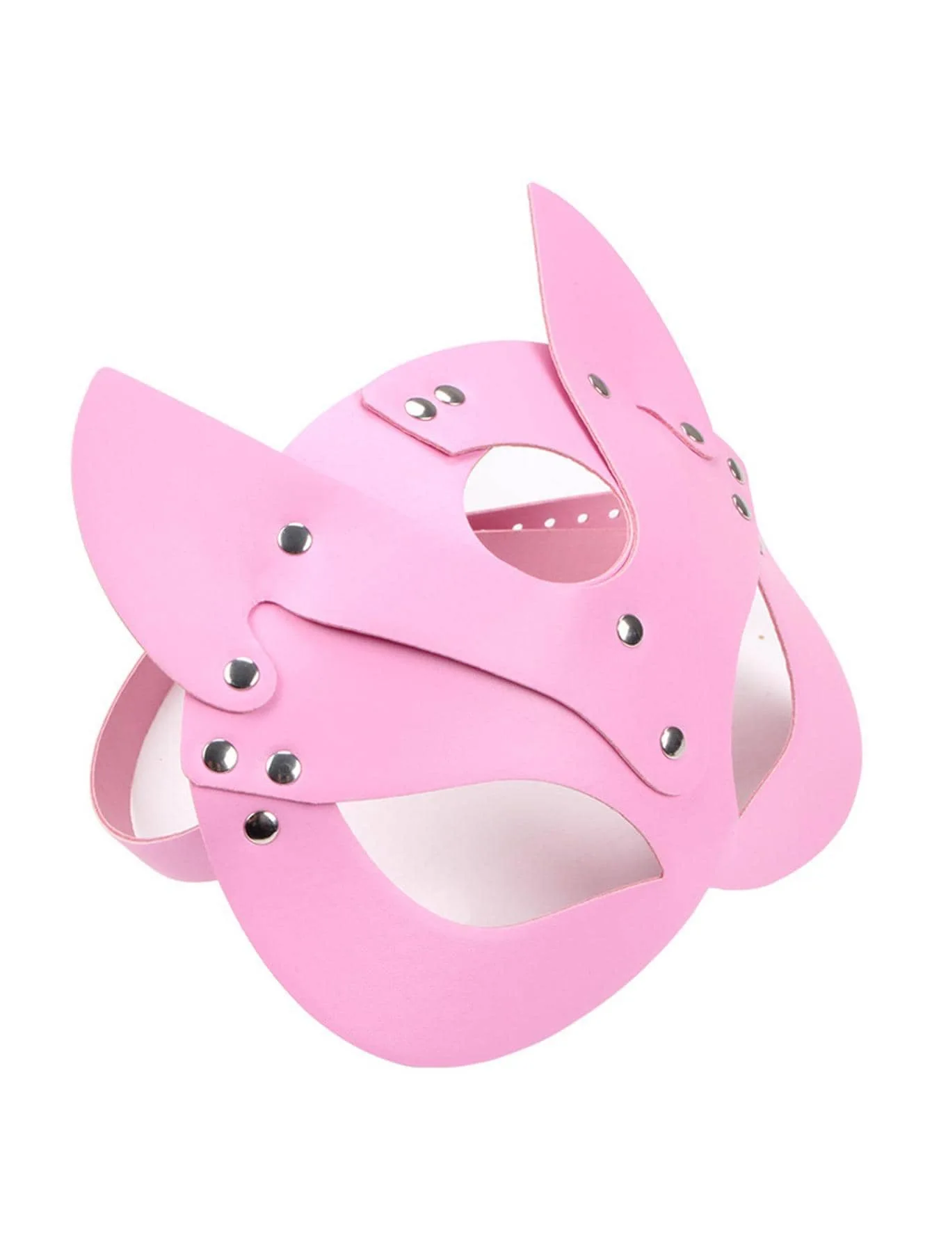 Pink Leather Mask Sexy Half Eyes Fox Cosplay Face Cat Erotic Costumes Party Halloween Cosplay Adult Toys Face Halloween Masks