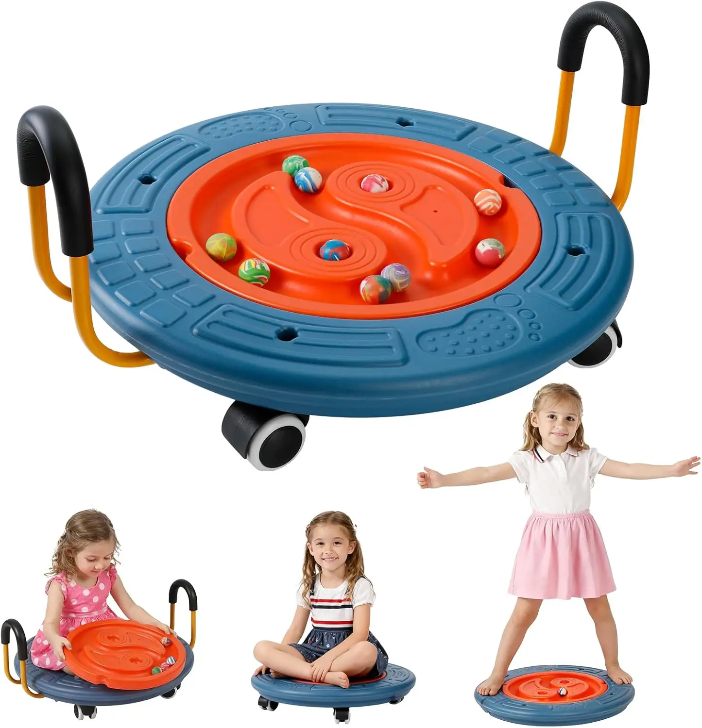 3-In-1 Kids Balance Scooter Board, Plastic, Colorful, Sensory Training, Physical Therapy