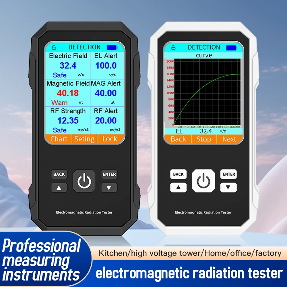 3in1 Electric Field Magnetic Field RF Radiation Detector Electromagnetic Radiation Tester EMF Meter Radio Frequency Detect Meter