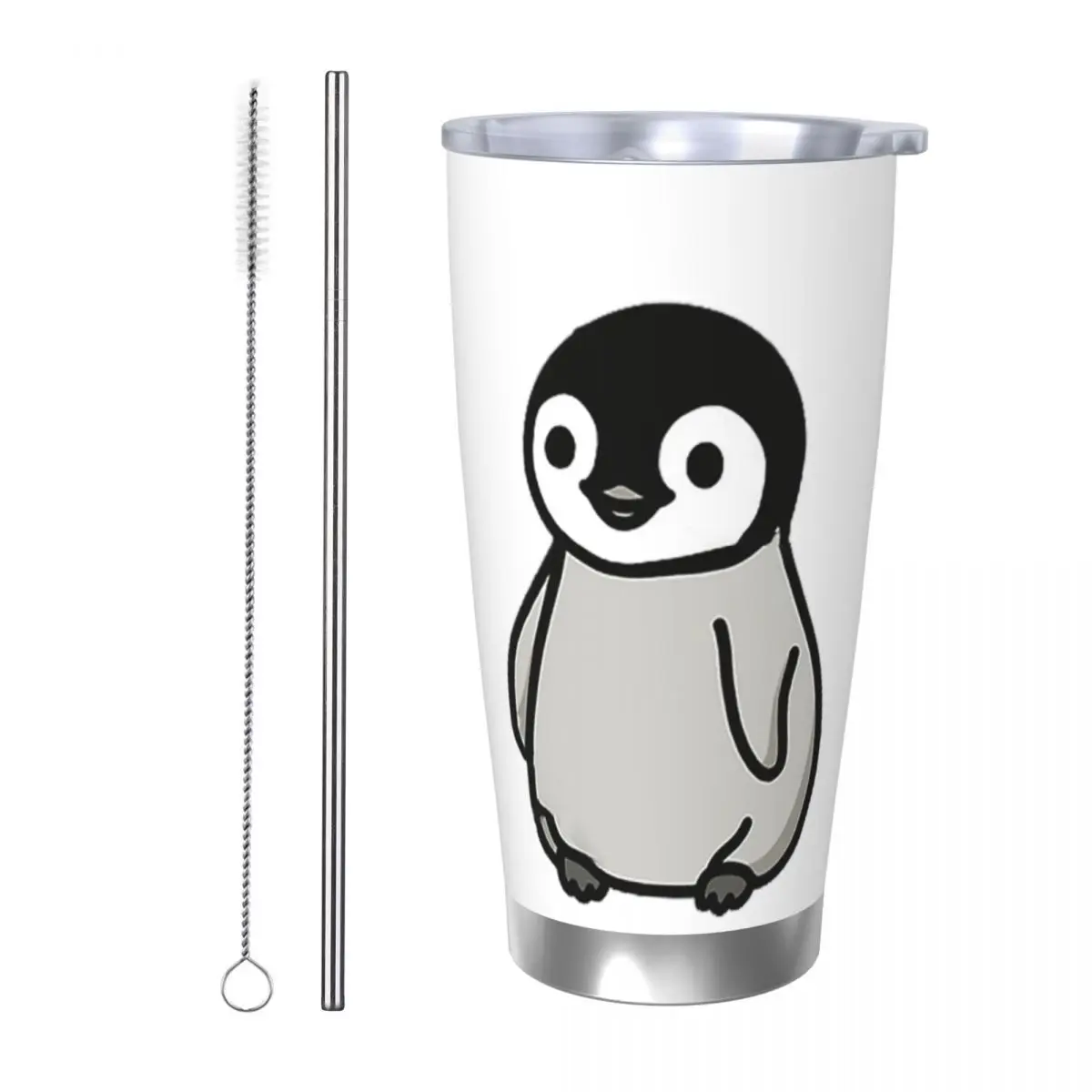 

Baby Penguin Stainless Steel Tumbler Vacuum Insulated Mug Thermal Cold Bottle Straw With Lid 20oz