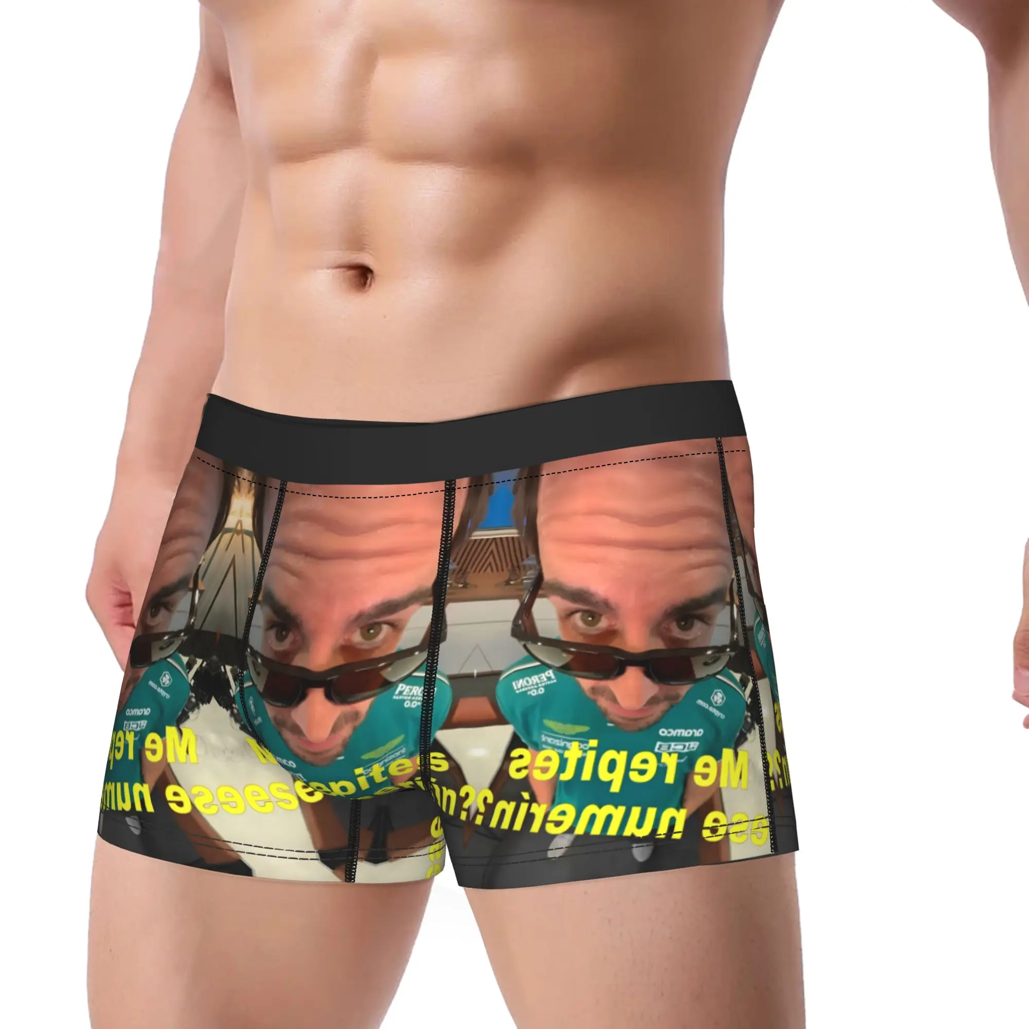 Fernandos Alonsos  Underwear  Pattern Trunk Quality Men's Underpants Elastic Shorts Briefs Birthday Present