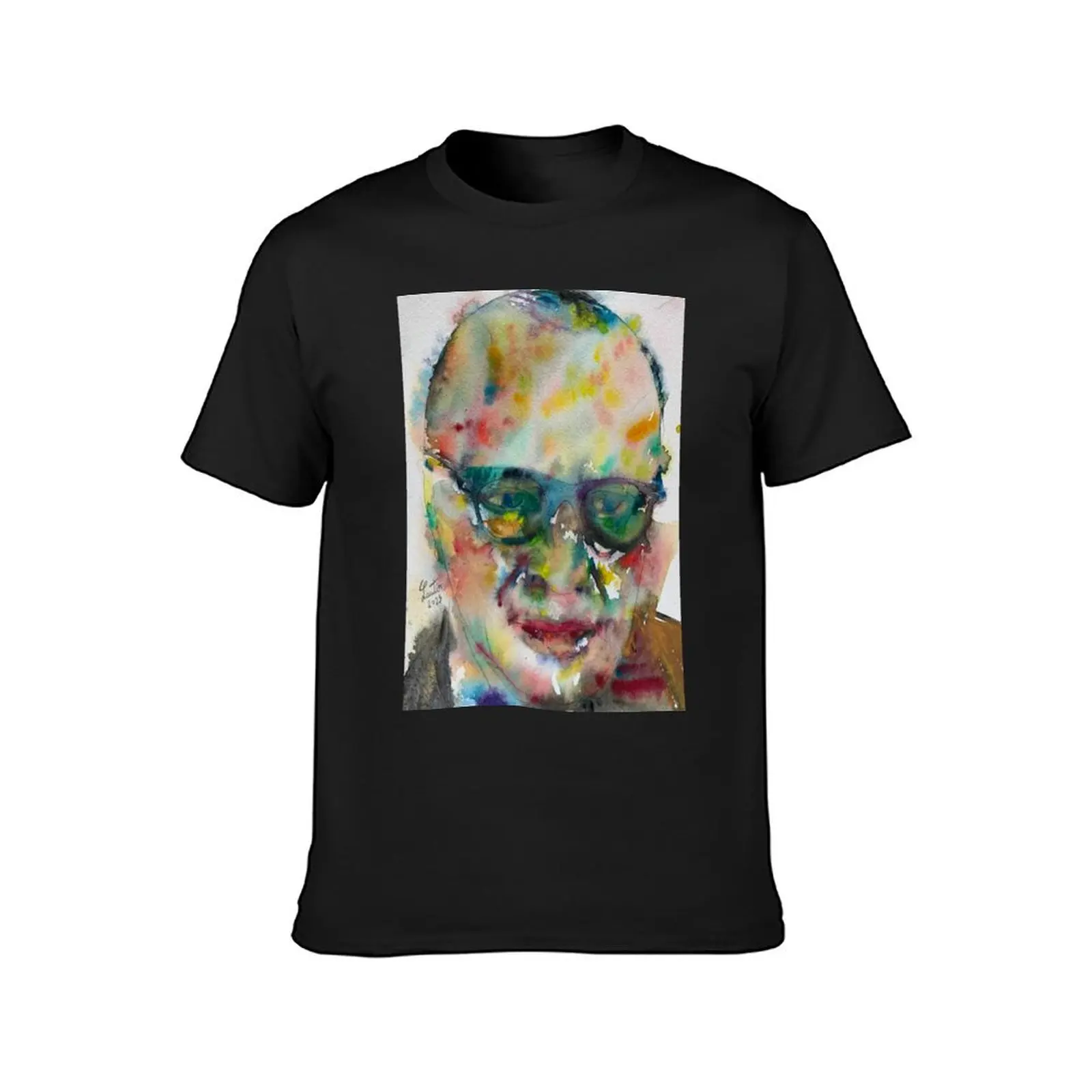 MAX HORKHEIMER watercolor portrait.1 T-Shirt tees Aesthetic clothing summer top mens clothes