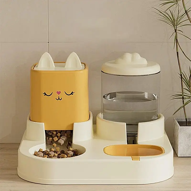 

Automatic Cat Feeder Double Bowl With Drinking Bottle Large Capacity Pet Water Dispenser Dog Food Storage Container Pet Supplies