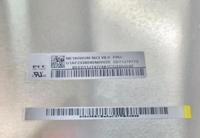 NE160WUM-NX3 16.0'' 144Hz Laptop LCD Screen Display Panel Matrix 1920*1200 EDP 40Pins