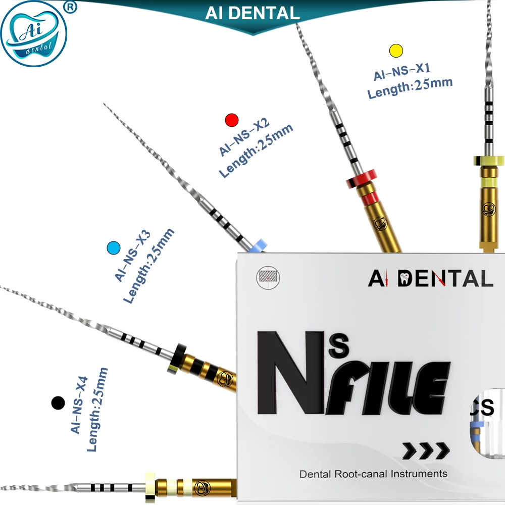 AI-NS loving File Root Canal Variable Taper Next Endodontic Files Silver Heat Activated 25mm NiTi Alloy Rotary Drill Dental Tool