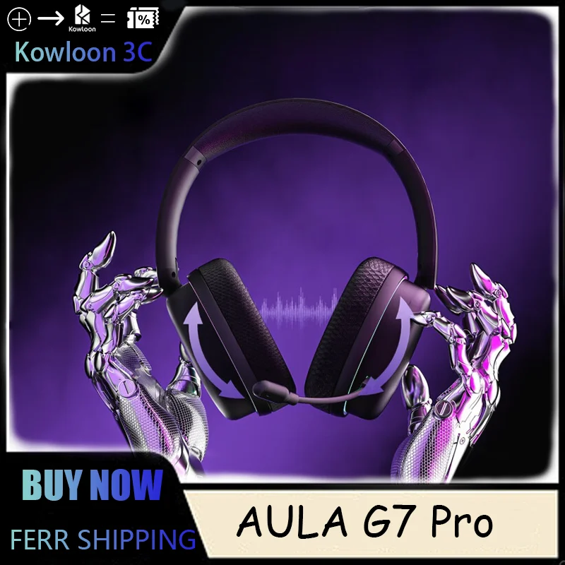 

AULA G7 Pro Headset Gaming Tri-mode Noise Cancelling Bluetooth High Sound Quality with Mic Mic Low Latency Headphones Persona