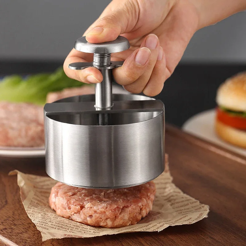 304 Stainless Steel Hamburger Press Burger Patty Maker Pork Beef Burgers Manual Press Mold for Grill Griddle Meat Kitchen Tools