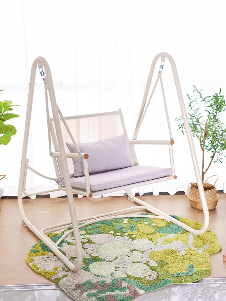 Balcony garden swing online celebrity single swing indoor home