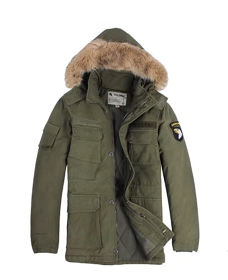 

Military Style ARMY Winter Cotton Jacket Warm Coat Outdoor Hunting Parka Medium-Long Thickening Coat Men For Winter