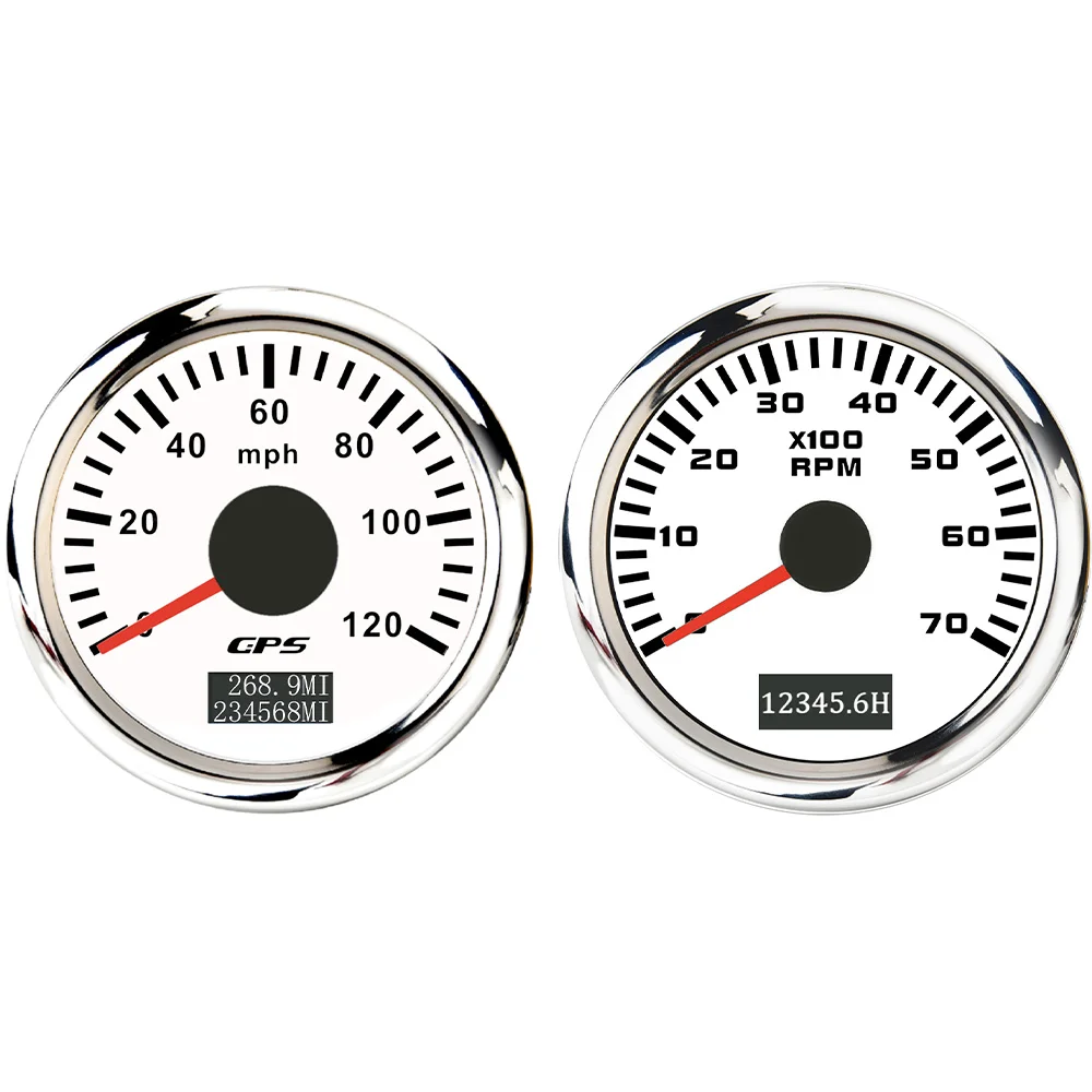 

52-мм GPS-спидометр 0-60 миль/ч, 0-80 миль/ч, 120 миль/ч + тахометр 3000-6000 об/мин, 0-7000 об/мин с подсветкой для грузовиков и лодок, 9-32В