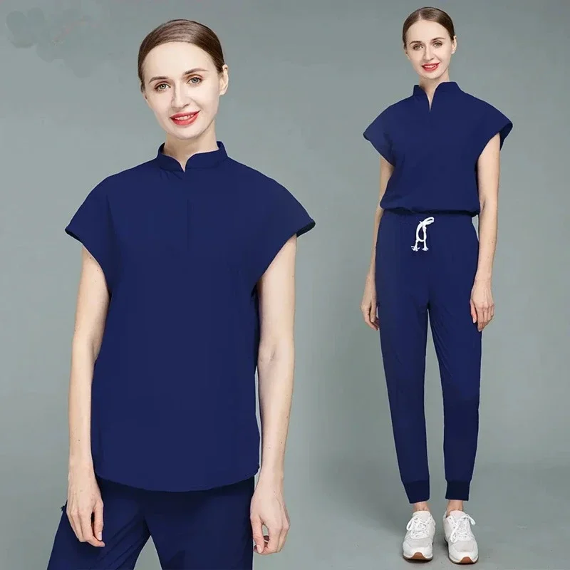 Pet Clinic Nurse Work Clothes Scrubs Women Uniforms Beautician Lab Scrubs Set Spa Uniforms High-quality Scrubs Top+jogging Pants