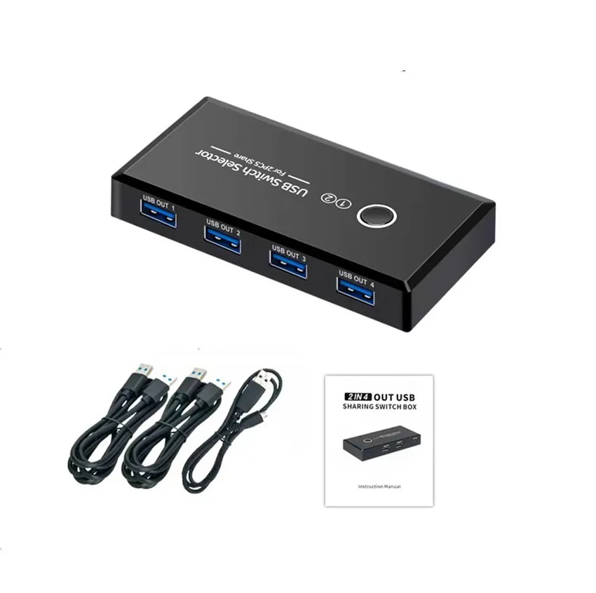 USB KVM Switch USB 3.0 2.0 Switcher KVM Switch for Windows10 PC Keyboard Mouse Printer 2 PCs Sharing 4 Devices USB Switch