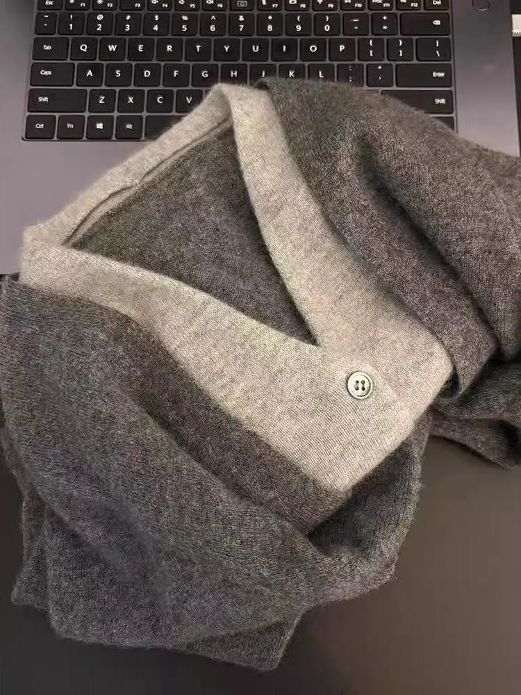 

Women's V-ne Knitted Woolen Cardigan Autumn Winter Faion Versatile Camere Sweater Outerwear Soft Loose Fit Commute Sle