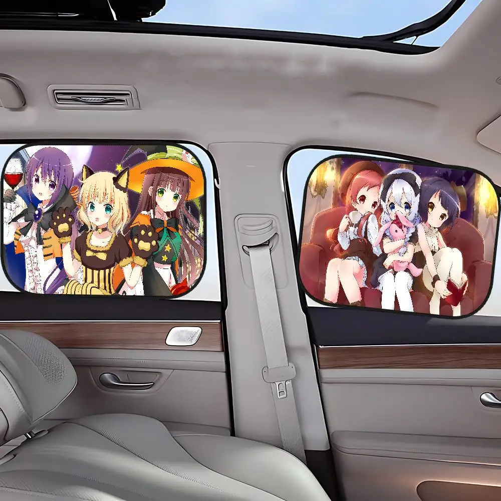 Anime Is The Order A RabbitS 1PCS Window Sunshade Cover For Kids Universal Car Foldable Car Sun Shade Cover UV Protect Curtain