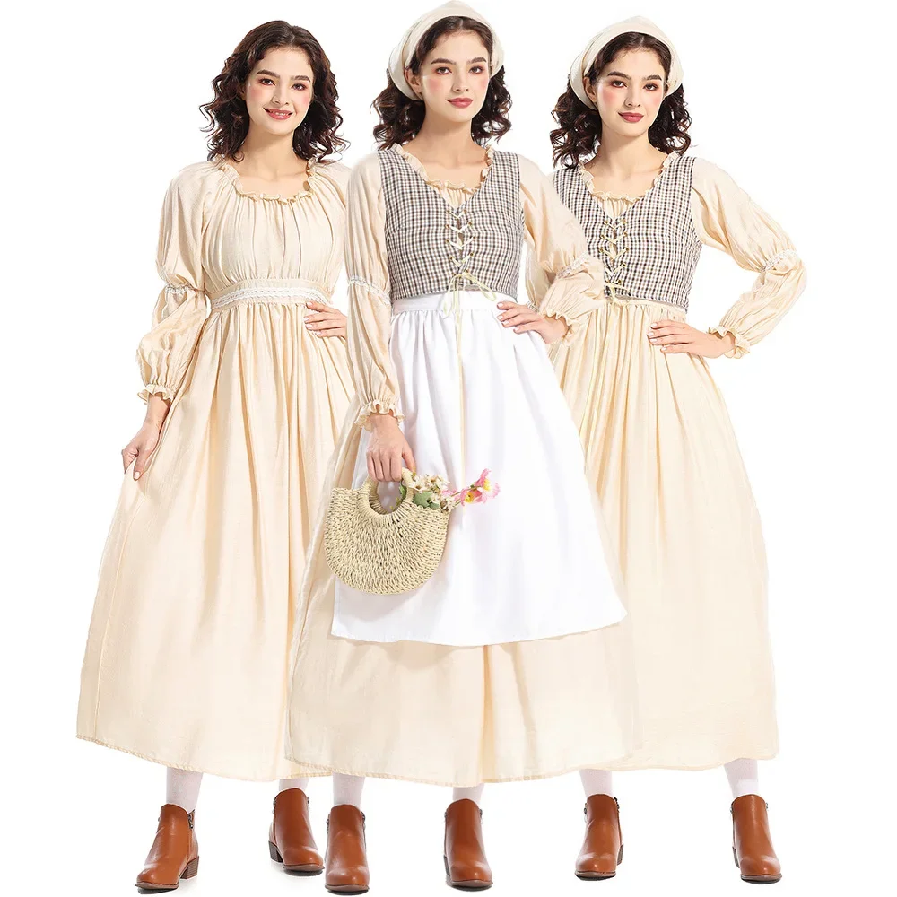

Little House on The Prairie Halloween Costume Thanksgiving Maid Fancy Dress Carnival