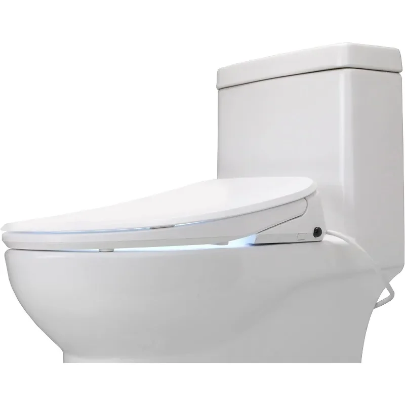 ALPHA BIDET UX Assento Sanitário Pérola Bidé, Ferramentas de Água Quente Infinitas, Branco Alongado, Perfil Ultra Baixo, Melhoria Da Casa