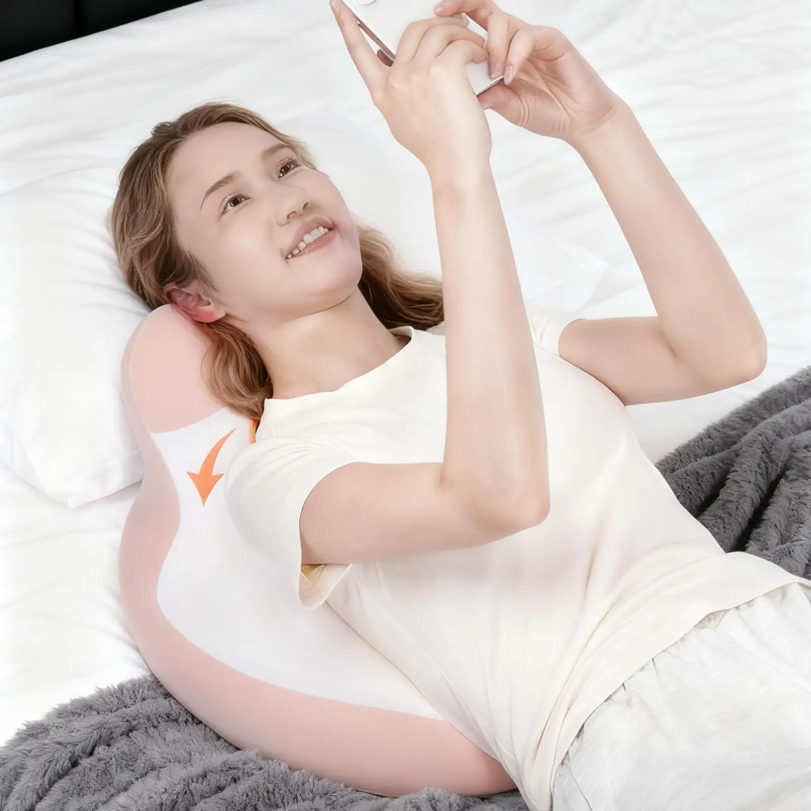 Prone Pillow For Sleeping Waterproof All Position Prone Down Sleeping Reading Pillow For Women Men Adults Seniors Middle-Aged