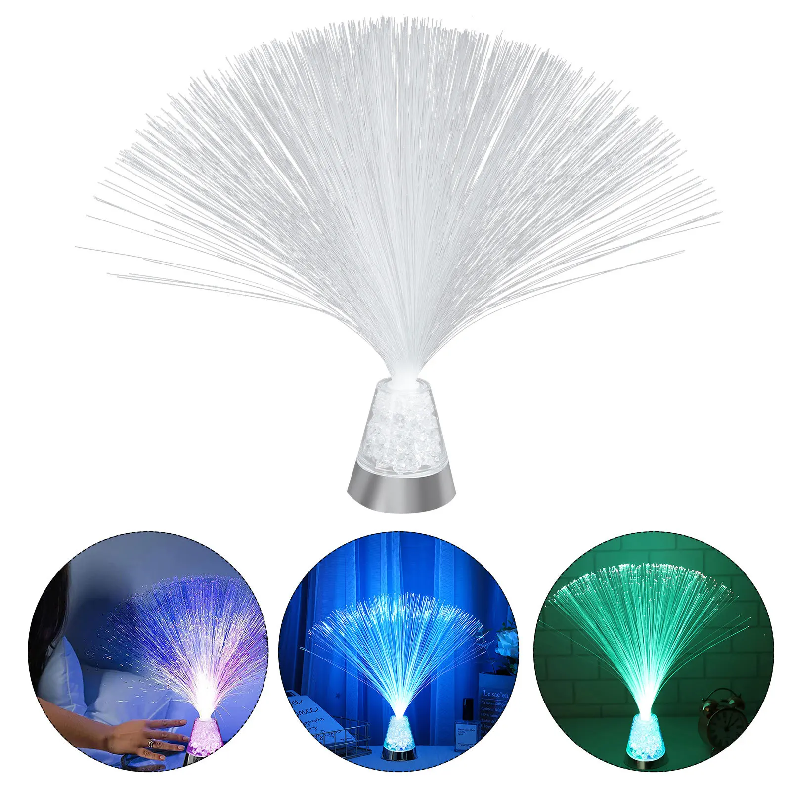Fiber Optic Lamp Powered Color Changing Led Night Light For Home Decor Optical Fiber Light Usb Ambient Lighting