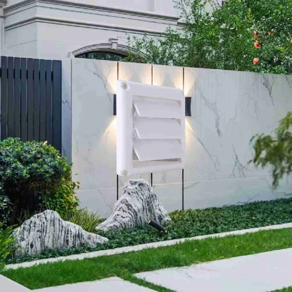 

Пластиковая крышка вытяжного вентиляционного отверстия с сеткой Белая крышка выхода для сушильной машины 4 винта в комплекте 3 клапана Вентиляционный гриль Дом снаружи