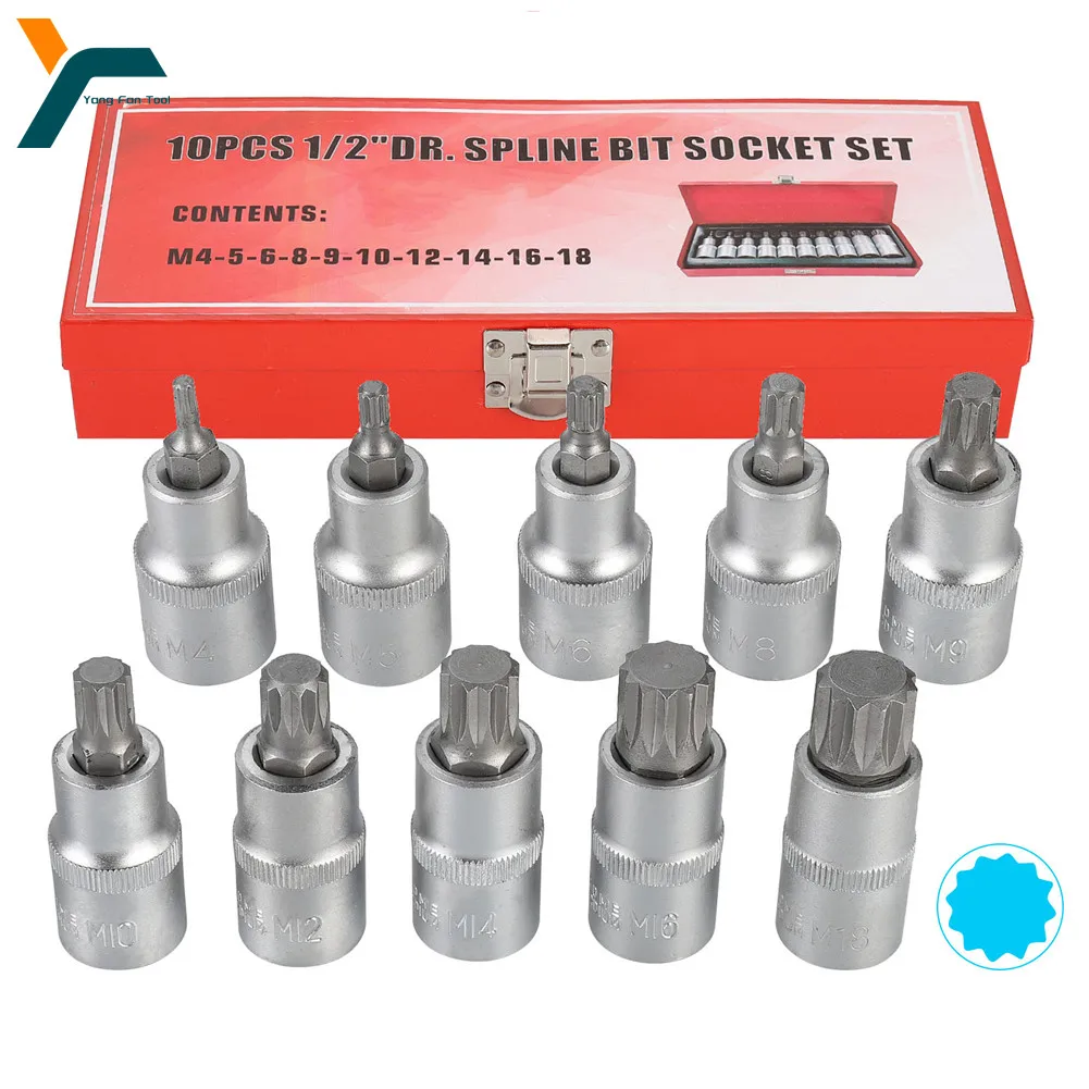 10Pcs 12 Angle Multi-tooth Socket 1/2