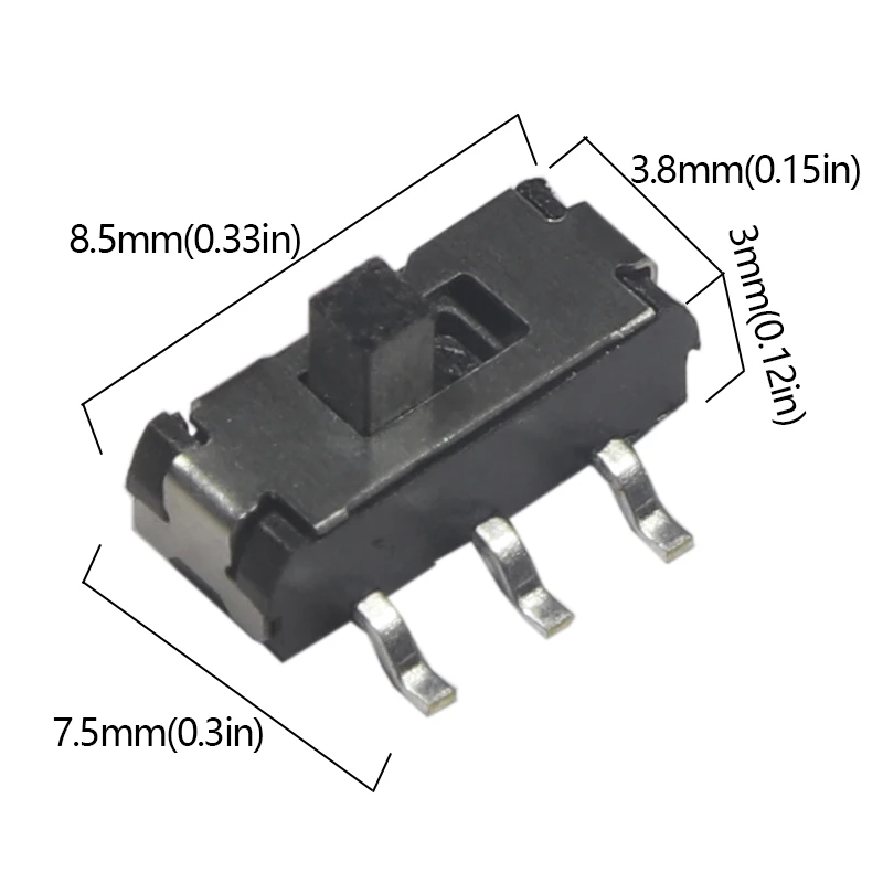 【100-20PCS】MSS22D18 SMT Toggle Switch SMD 6Pins Handle High 2MM 2P2T The Micro Slide Switch