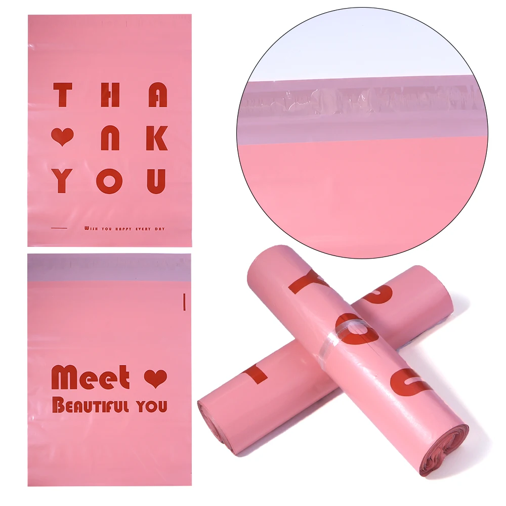 5-10pcs Thickening Pink Poly Mailers Plastic Self-adhesive Courier Bag Waterproof Packaging Bag For Express Pack Protect Bags ﻿