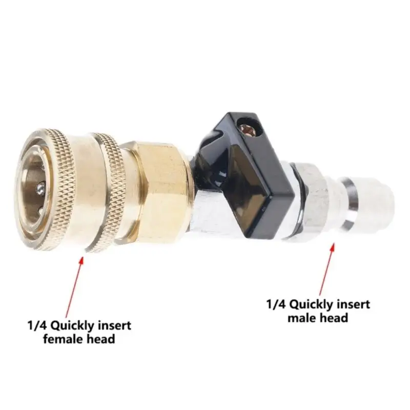 652F Multipurpose 3/8 Inch Stainless Steel and Brass Air Shut Off Valves With Quick Connection Feature for Home And Workshop