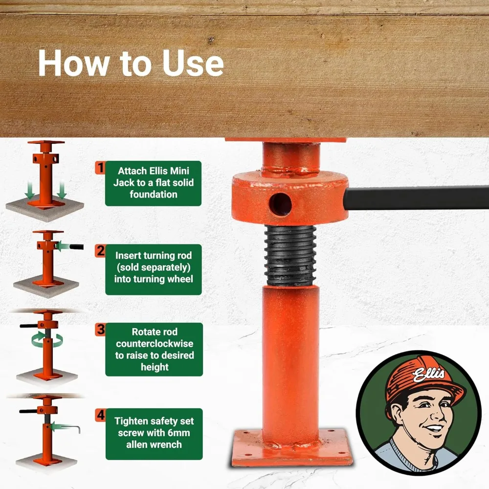 عمود مقبس لولبي صغير قابل للتعديل لكريم الأساس المنزلي وتسوية الأرضية ودعم الخرسانة - سعة 15000 رطلاً