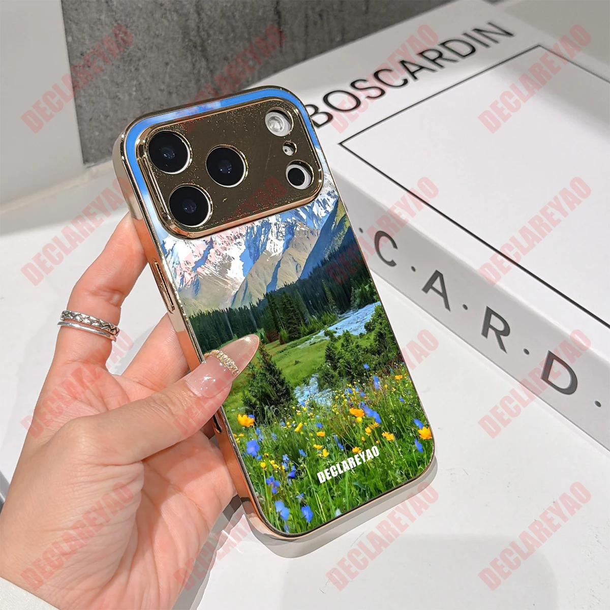 DECLAREYAO Custom Glass Case For iPhone 17 Air 16 16e 15 14 Plus 13 12 11 Pro Max X Xs XR 6 6S 7 8 SE 2020 2022 SE2 SE3 Cover view 3