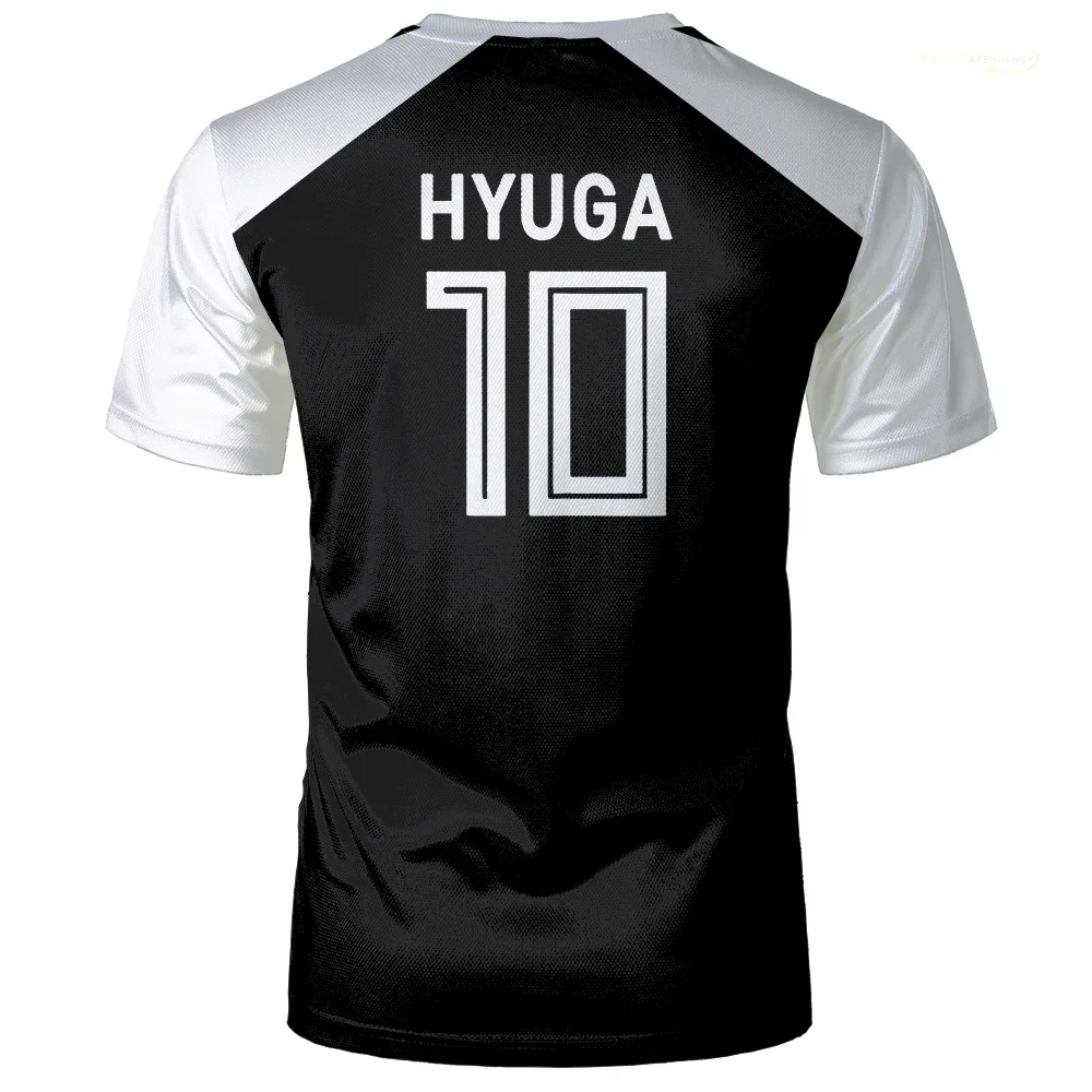 Captain Tsubasa Animation T-shirt, Hyuga Animation Role-playing Short-sleeved 3D Printed Football Jersey T-shirt, Men's Wear