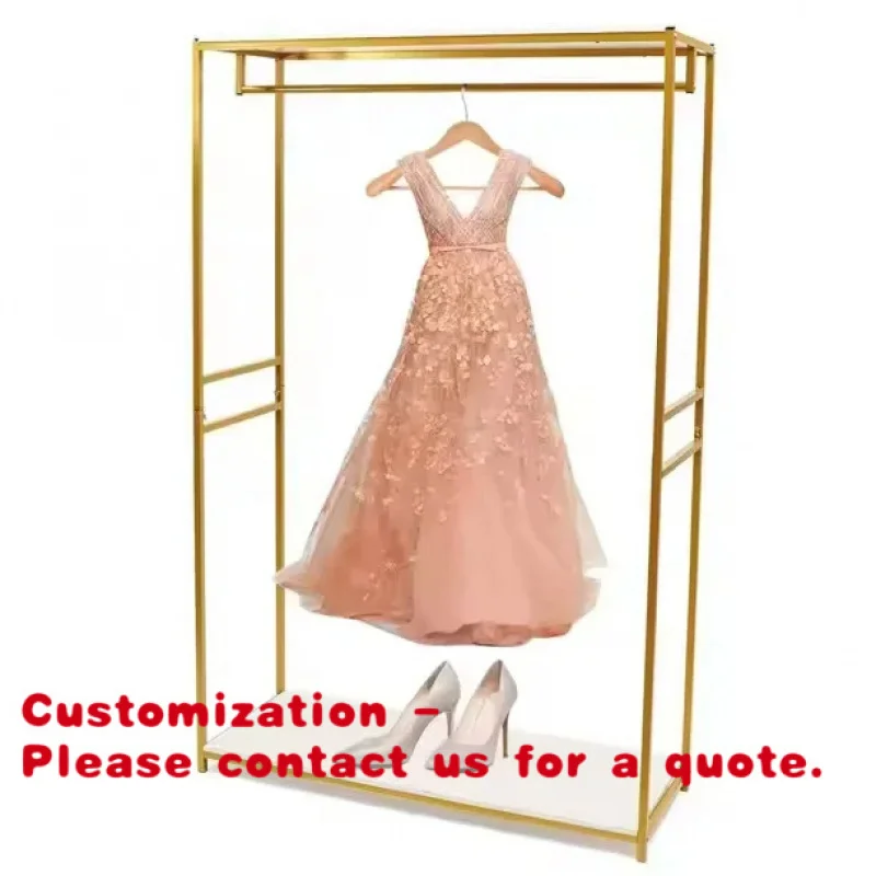 custom.CANGFAN-C1 CE Certified Standing Modern Clothes Rack Heavy Duty Metal Powder Coated Display Shelf Adjustable Heig