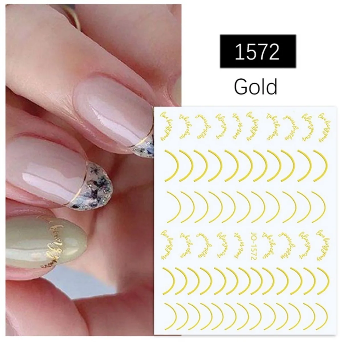 Line Nail Art Stickers Gold Silver Fluorescent French Line Design Nail Decoration Decals