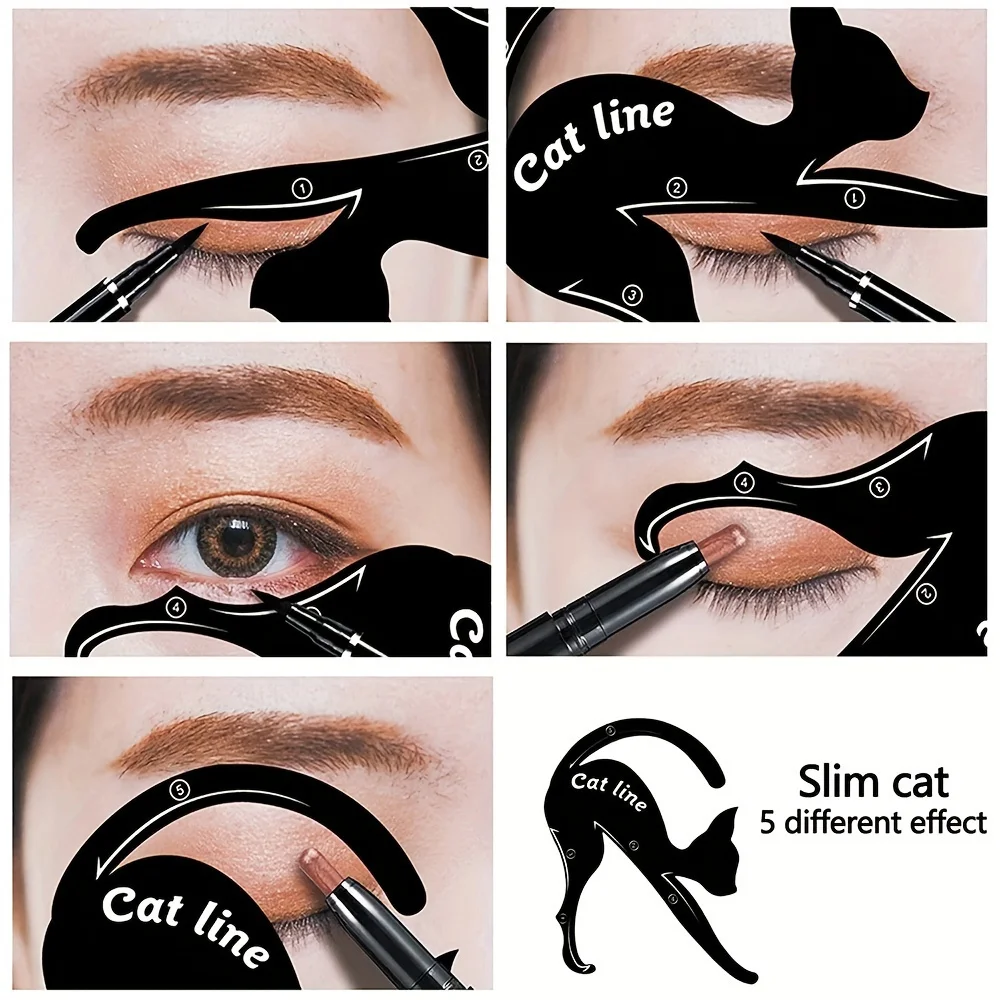 10pcs Eyeliner Stencils Cat Line Eyeliner Stamps Models Eyeliner Template Shaper Eye Liner Makeup Tool Makeup Products Косметика