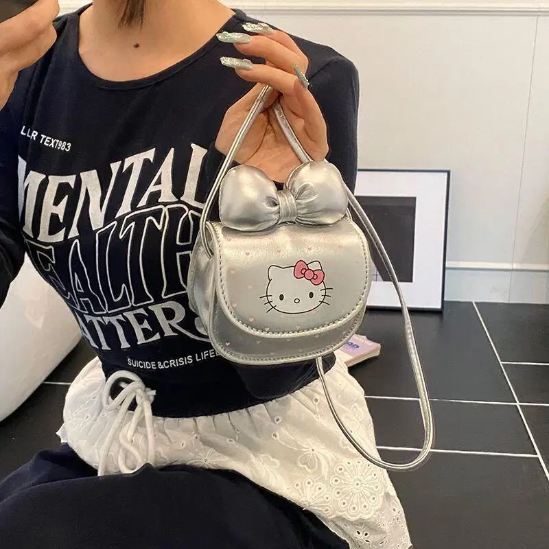 

Hot Sanrio Hello Kitty Crossbody Bag Girl Single Shoulder Mini Makeup Bag Travel Kawaii Anime Cartoon Fashion New Casual Package