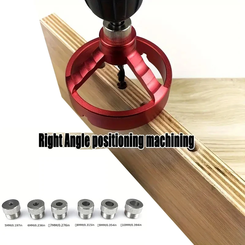 

Woodworking Self-Centering Dowel Jig Kit W/ 5-10mm Steel Bushing - Aluminum Vertical Hole Jig Wood Splicing Drill Guide Locator