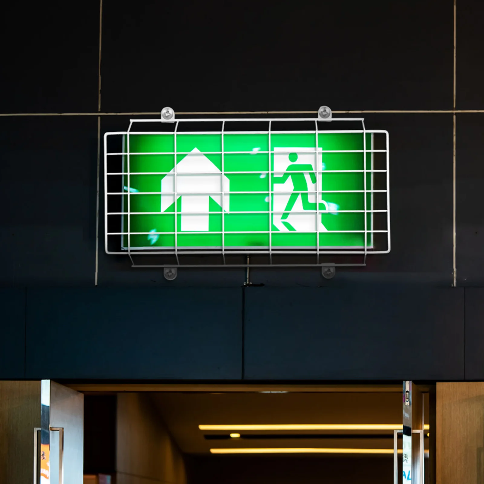 Premium Metal Emergency Light Wire Guard Wall Mounted Protective Cover for Exit Sign Safety Protection Guard for Emergency Light