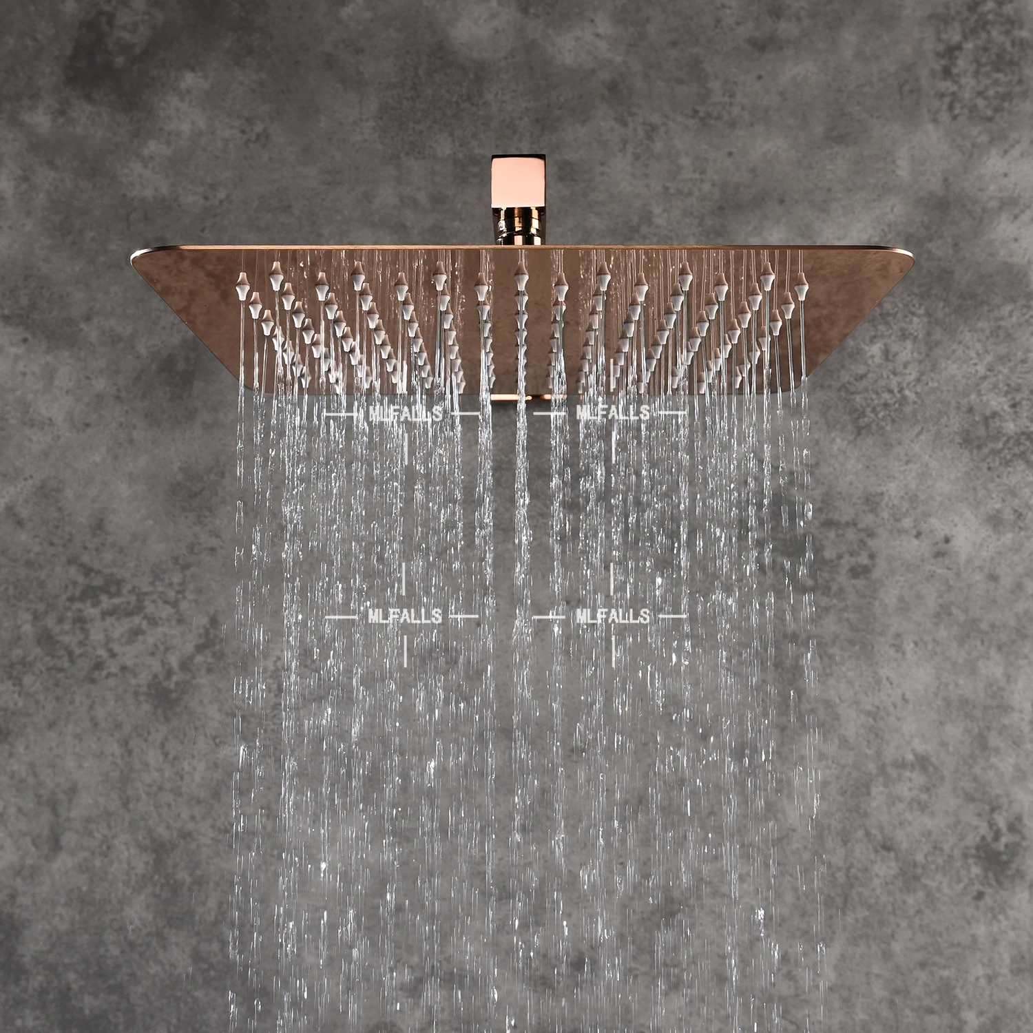 مجموعة دش الحمام الفاخرة باللون الذهبي الوردي #3