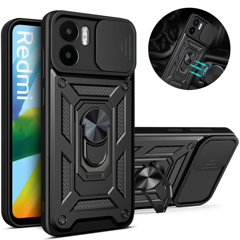 For Xiaomi Redmi 10 5G Case Armor Shockproof Slide Camera Protect Phone Case For Redmi 10 Redmi10 Magnet Holder Ring Back Cover